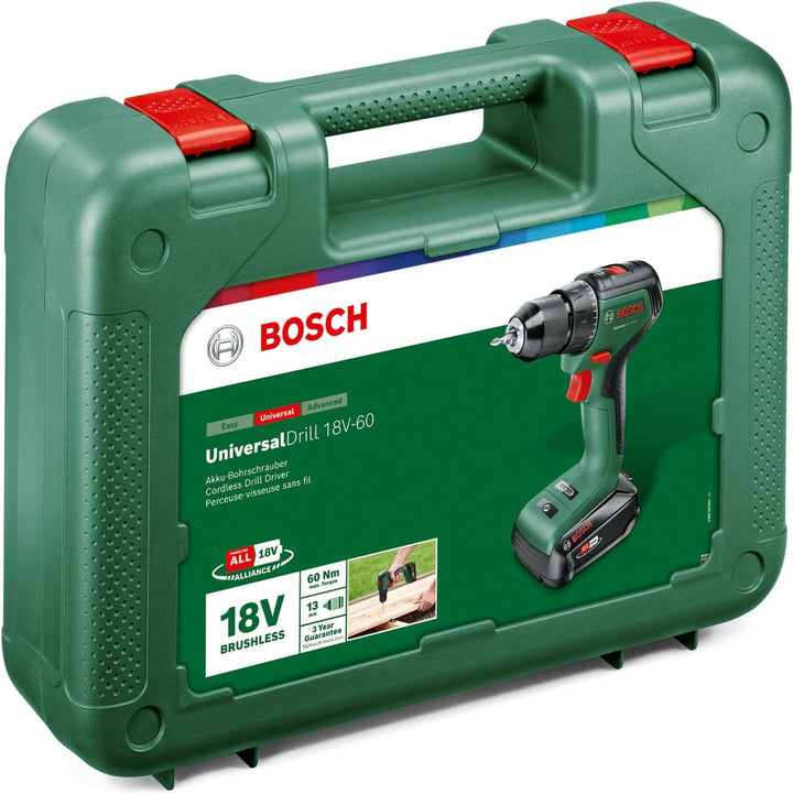 Bosch Home and Garden Bosch Akkuschrauber UniversalDrill 18V (2 Akkus, 18 Volt System, im Koffer) Se