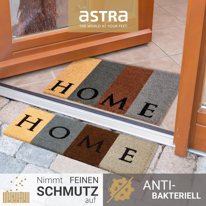 Astra Fussmatte innen Home Set 25x75 &amp; 40x60 cm - rutschfeste Kokosmatte schmal - Schmutzfang Innen