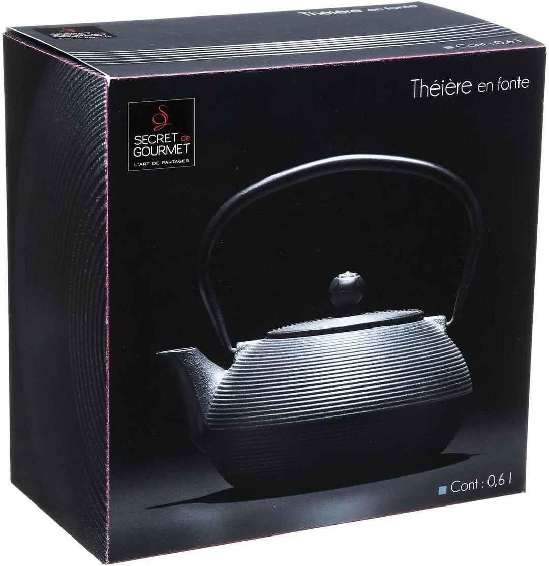 SECRET DE GOURMET Teekanne Gusseisen 600 ml (16 x 14 x 9 cm) (Grau), Grau