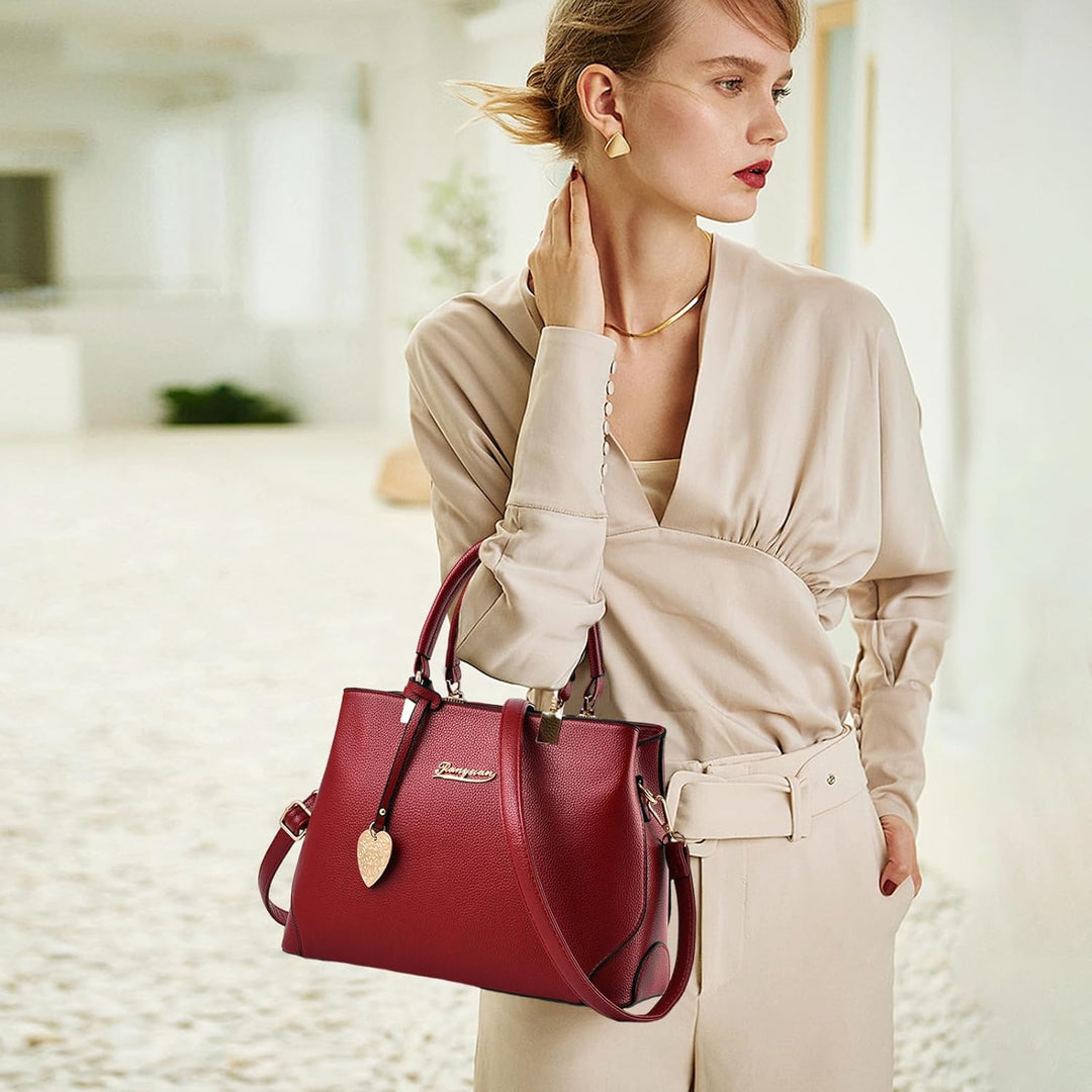 NICOLE &amp; DORIS Handtaschen für Damen Elegant Henkeltaschen PU Leder Schultertasche Wasserdichte Umhä