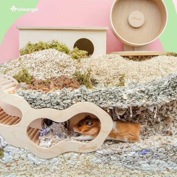 Niteangel Hamsterhaus mit Kletterleiter für Hamster, Rennmäuse, Mäuse oder ähnlich grosse Haustiere