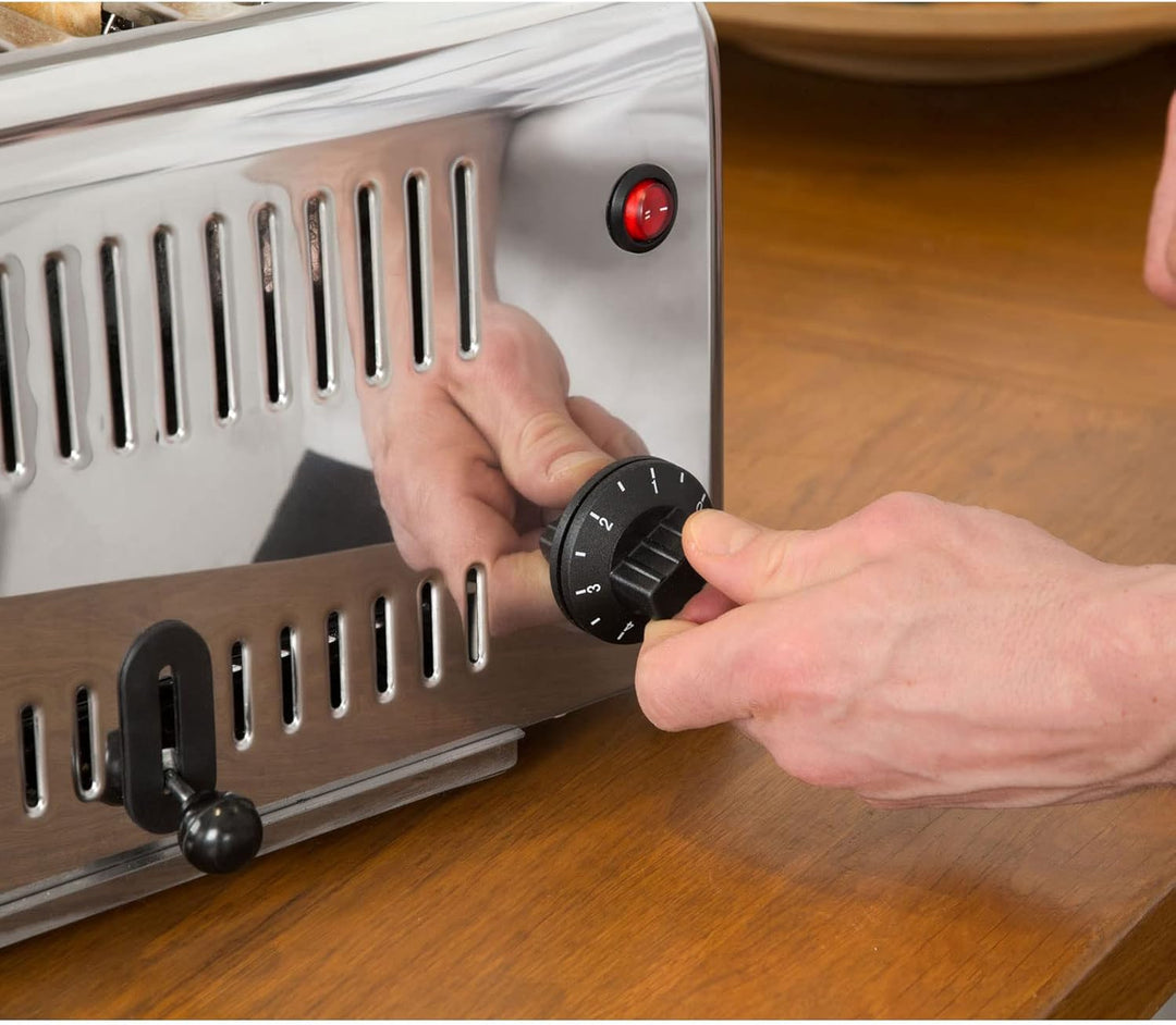 VERTES Gastro Toaster 4 Scheiben Elektrisch 2300W aus Edelstahl (Timer mit Klingel, Krümelschublade,