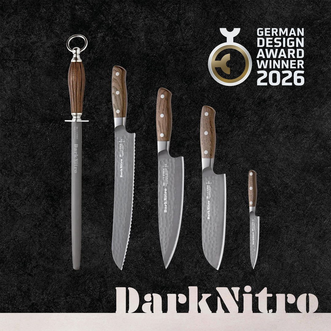 F. DICK Brotmesser DarkNitro 26 cm - rostfrei, Klinge extra scharf, Wellenschliff, Sägemesser Hammer