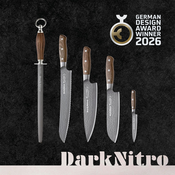 F. DICK Brotmesser DarkNitro 26 cm - rostfrei, Klinge extra scharf, Wellenschliff, Sägemesser Hammer