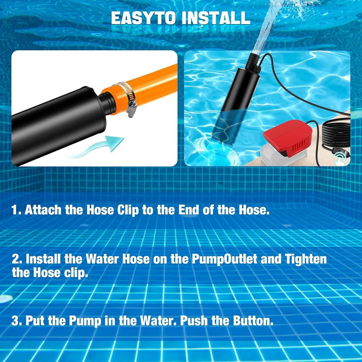Wasser Pumpe Sumpf Pumpe for Einhell 18V Akku, Tauchpumpe für Campingwannen, Garten, Wohnmobil, Teic