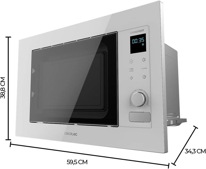 Cecotec Eingebaute Digitale Mikrowelle Grandheat 2090 Built-In Touch White. 800 W, 20 Liter, Touch,