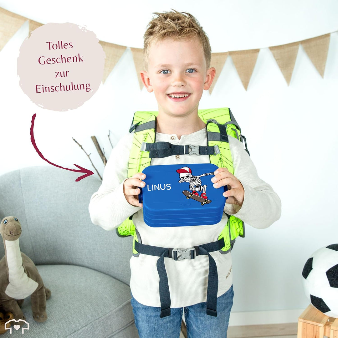 Kinder Bento Box Midi Lunchbox für Mepal Bentobox - Dabbing Skelett Skateboard | Dab Skelett Skater