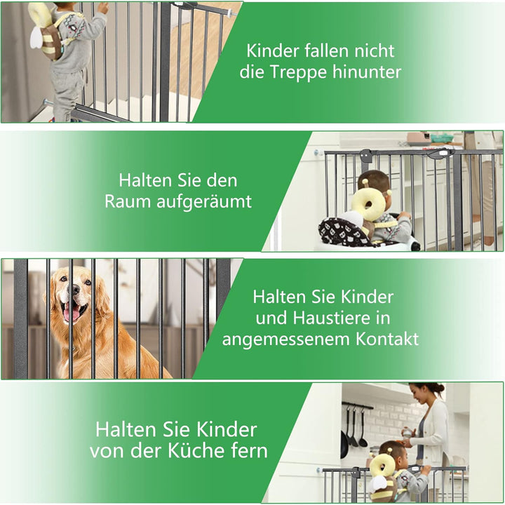 XMTECH Türschutzgitter Ohne Bohren Treppengitter für Kinder 95-105cm breit，Auto-Close Baby Türgitter