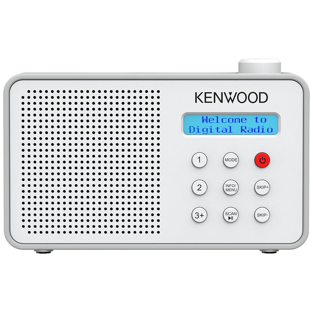 Kenwood CR-M25DAB-W - Tragbares DAB+ Radio mit Bluetooth, Automatic Safety Alert (ASA), Li-Ion Akku