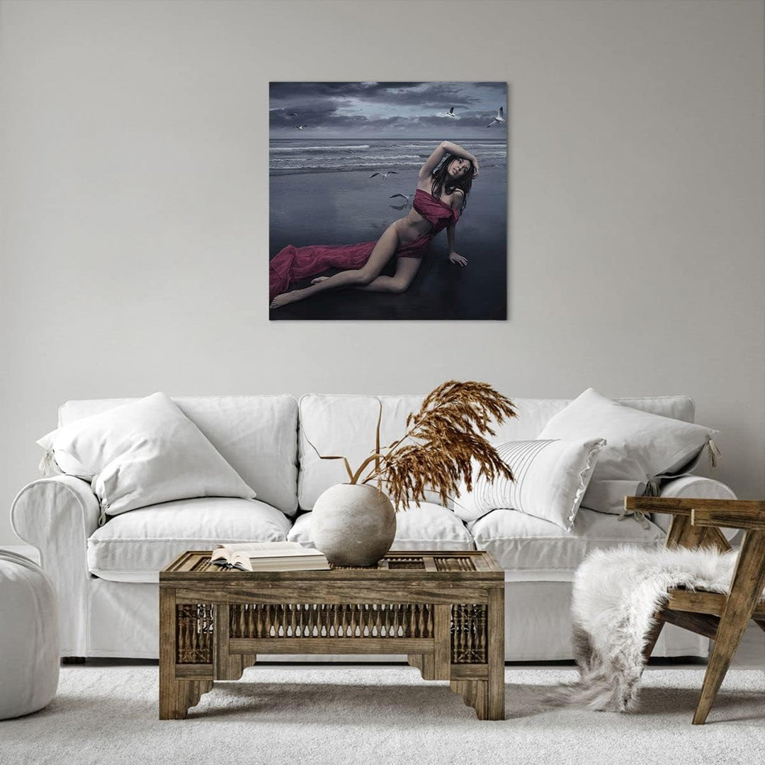 ARTTOR Bilder auf Leinwand Modell Möwe Vogel Natur Leinwandbild 60x60cm Wandbilder Dekoration Wohnzi