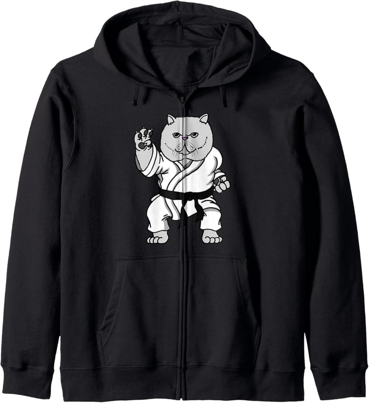 Kampfsport Katze Kater Judo BJJ Taekwondo Herren Damen Kapuzenjacke