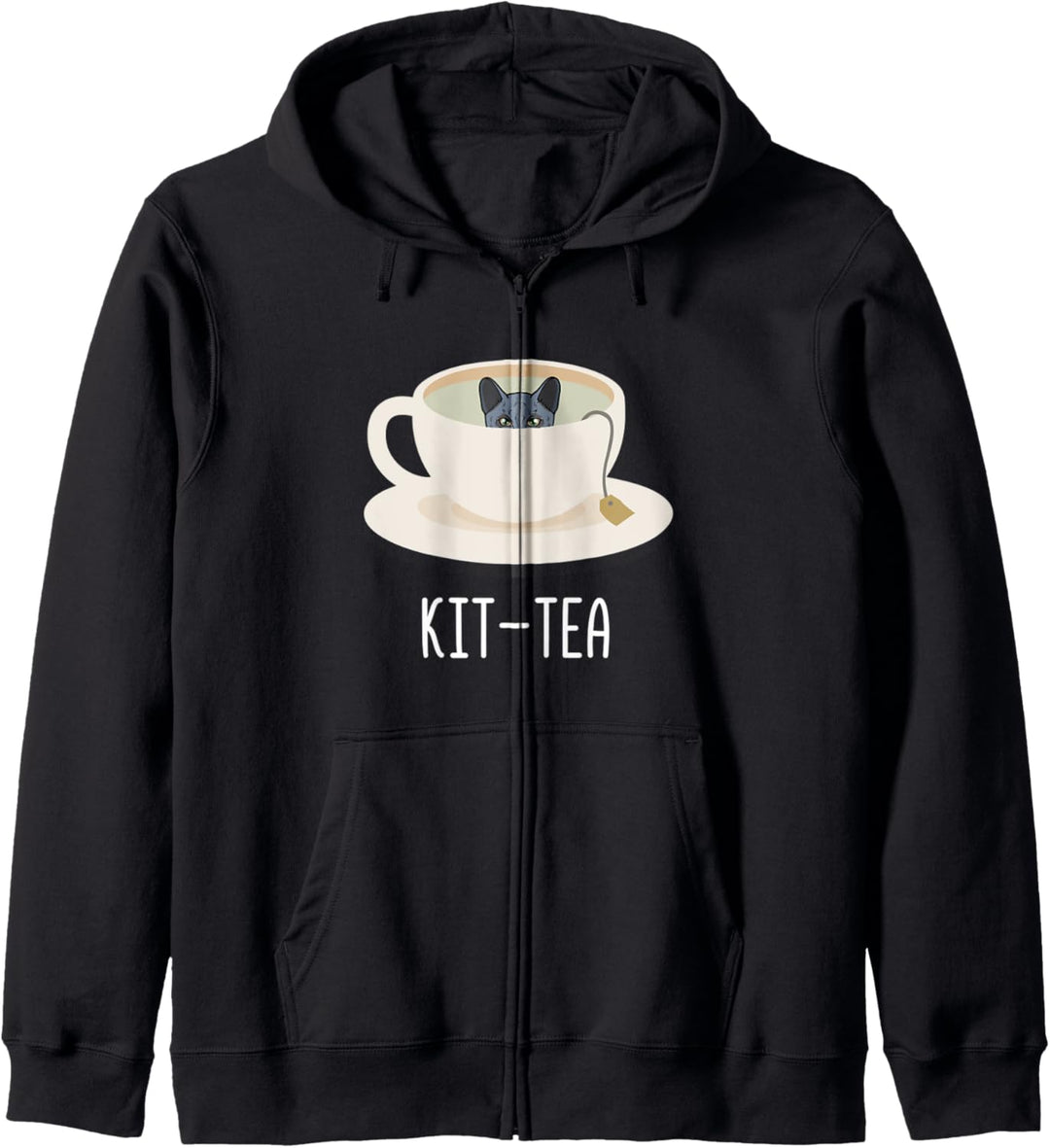 Lustige Kit-Tea-Katze Lustige russische blaue Katze für Katz Kapuzenjacke