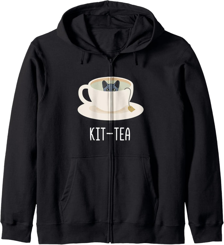 Lustige Kit-Tea-Katze Lustige russische blaue Katze für Katz Kapuzenjacke