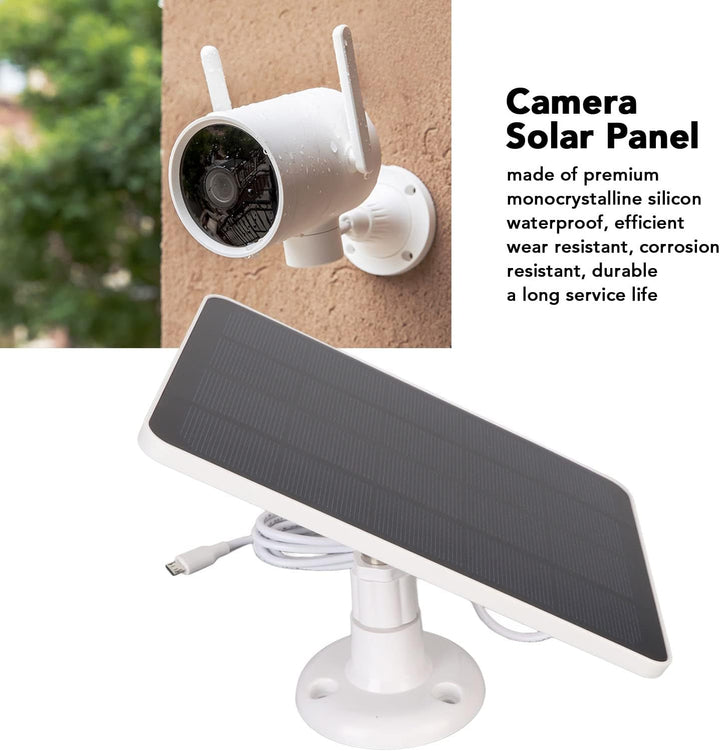 Solarpanel für Überwachungskamera, für DC 5V-Überwachungskamera, Wasserdichtes IP65-Kameraladegerät,