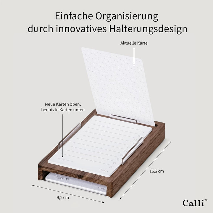 Calli® 150 Premium To Do Liste Karten aus feinstem 250g Papier (129 x 76mm) - Kugelschreiber Optimie