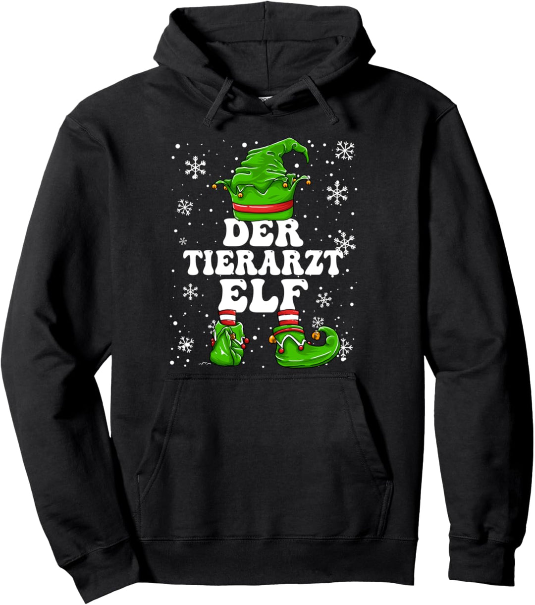 Tierarzt Elf Herren Design Weihnachten Elf Tierarzt Pullover Hoodie