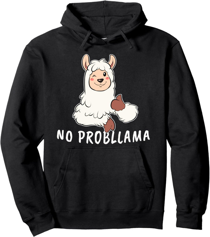 Lustiges Kein Problem Lama Alpaka Guanako Daumen Hoch Schaf Pullover Hoodie