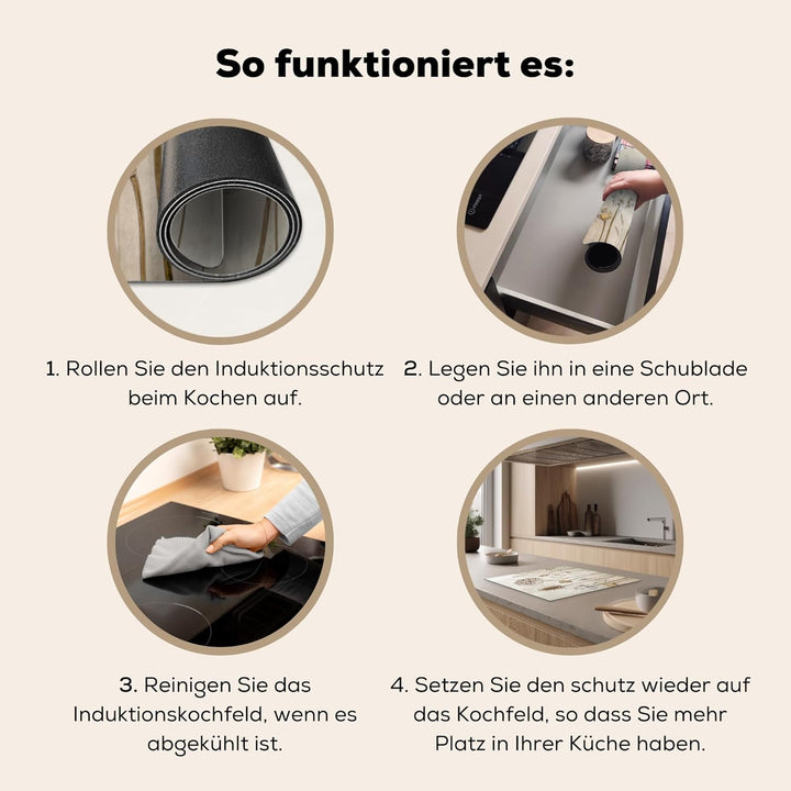 KitchenYeah© Herdabdeckplatte Einteilig Ceranfeld Abdeckplatte für Induktionsschutz Ceranfeldabdecku