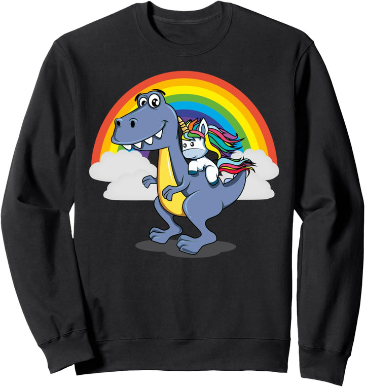 Einhorn reiten Dinosaurier T-Rex Einhörner Rainbow Geschenk Sweatshirt