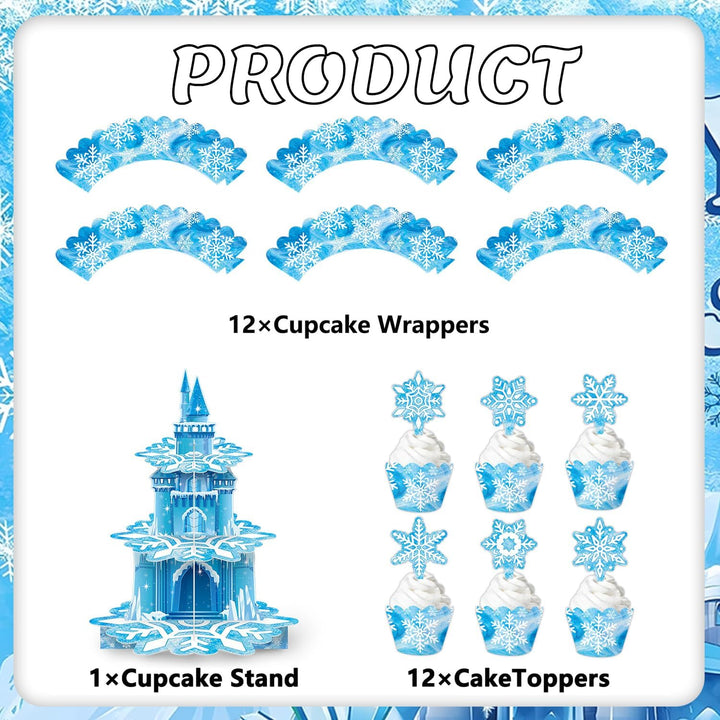 3 Ebenen blaue Schneeflocken Kuchen Regal, Schloss Thema Party, Dessert Regal, Prinzessin Geburtstag