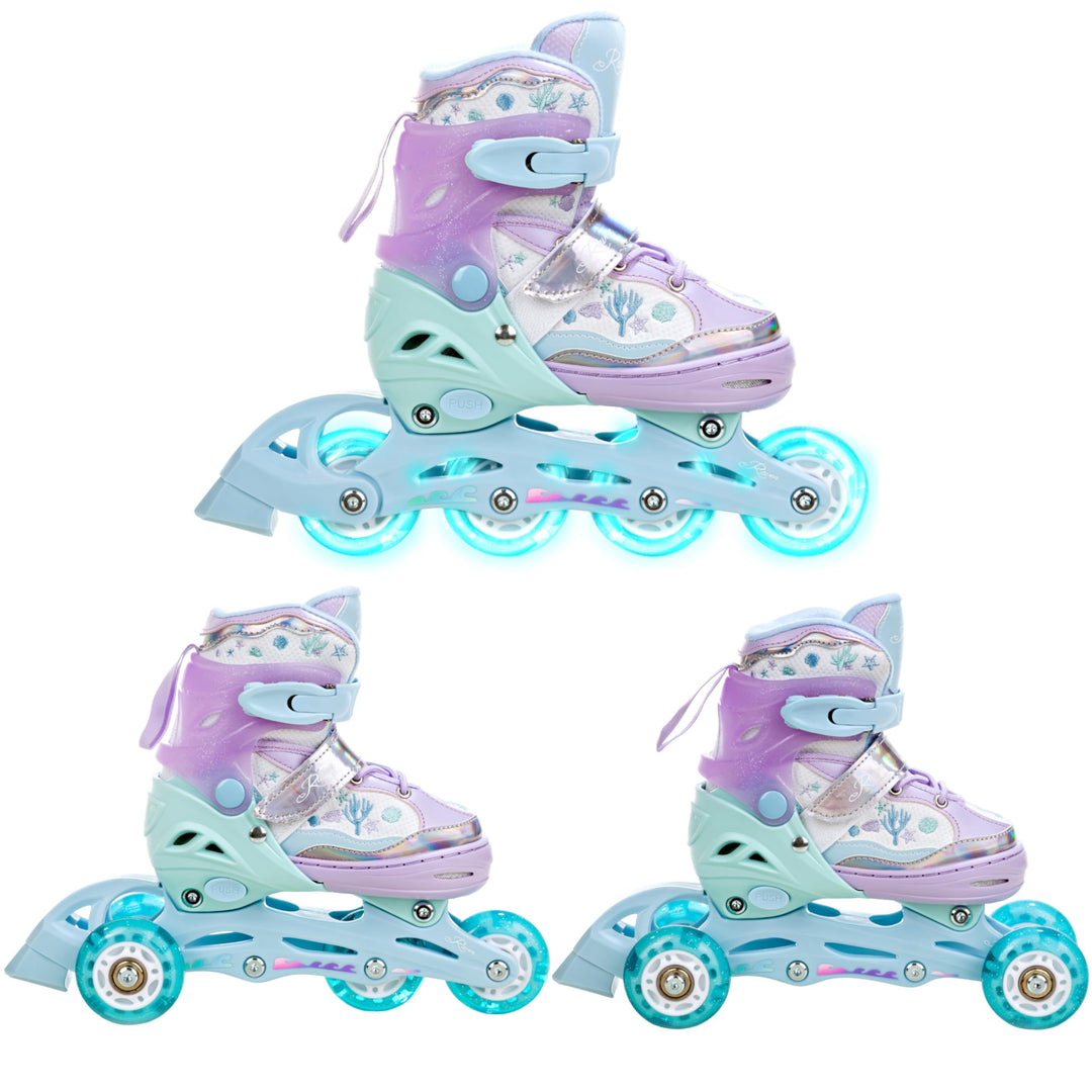 RAVEN 3in1 Inline Skates Triskates Rollschuhe Inliner für Kinder Mädchen verstellbar Geburtstag Gesc