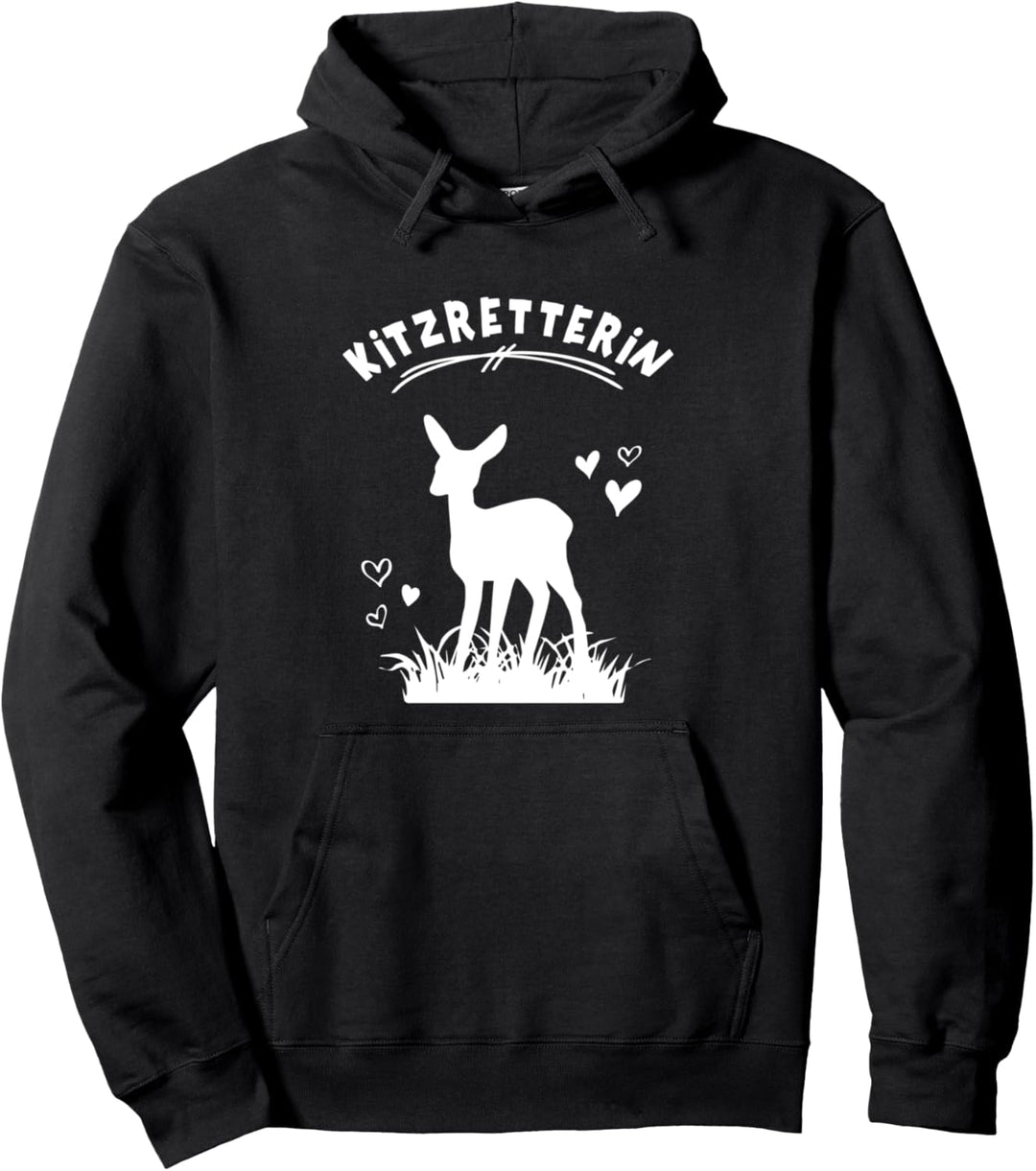 Waldtiere Kitzretterin Kitze Retten Waldtier Rehkitz Baby Pullover Hoodie