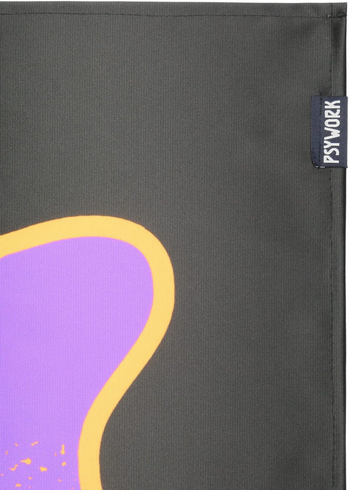 PSYWORK Schwarzlicht Stoffposter Neon | Trippin Alien | 1,5 x 2,25m | UV-aktiv | fluoreszierend | Wa