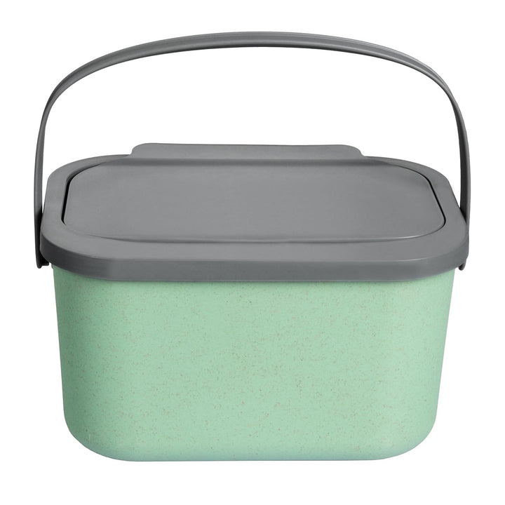 Biomülleimer Küche 4,5L Komposteimer, Küchen Mülleimer, Grün/Grau mit Deckel, Bio für Obst und Gemüs