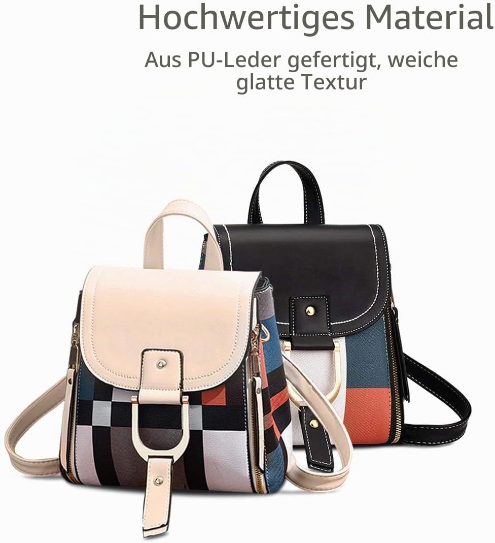NICOLE&amp;DORIS Damen Rucksack Kleiner Rucksack Umhängetasche Handtaschen Rucksack für Damen Leder Ruck