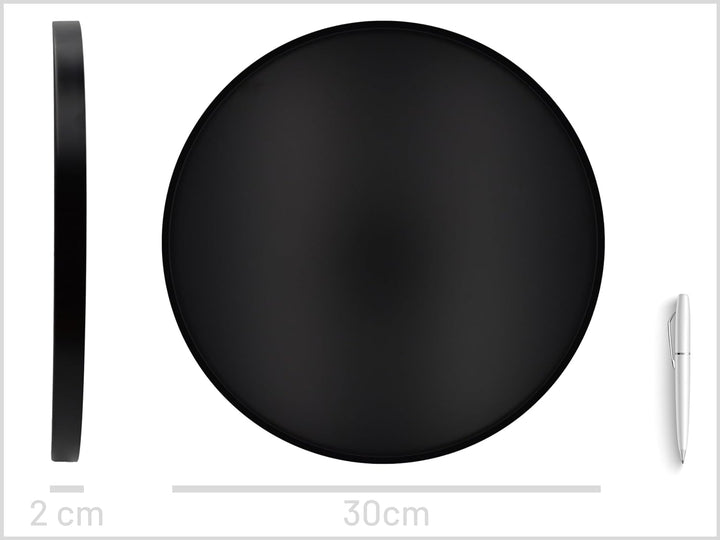 D&amp;D Living® Deko Tablett Rund Ø 30 cm | Design Dekoteller und Dekotablett aus Metall (Schwarz matt),