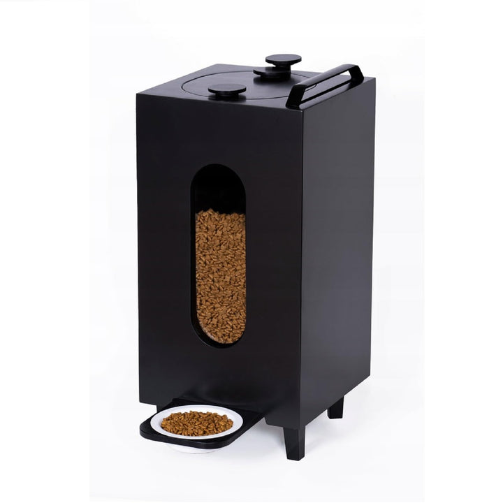 QLS Trockenfutterspender 20L für Katzen Hunde Futterspender Futterautomat mit Schale Tiere 60 x 30 x