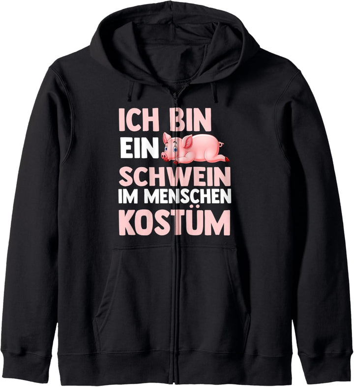 Schweine Schwein Menschen Kostüm Kapuzenjacke