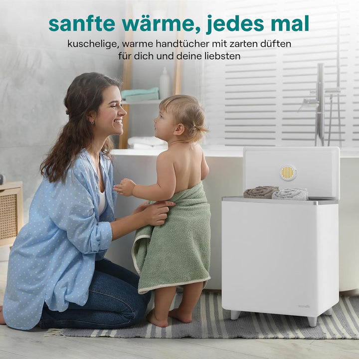 SereneLife Handtuchwärmer Eimer 20L Elektrisch Stehend Silber – Smart Handtuchtrockner mit WiFi App