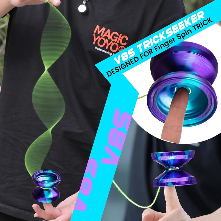 MAGICYOYO V8S JoJo für Kinder ab 8 Jahren - Profi Finger-Spin Yoyo für Anfänger &amp; Fortgeschrittene,