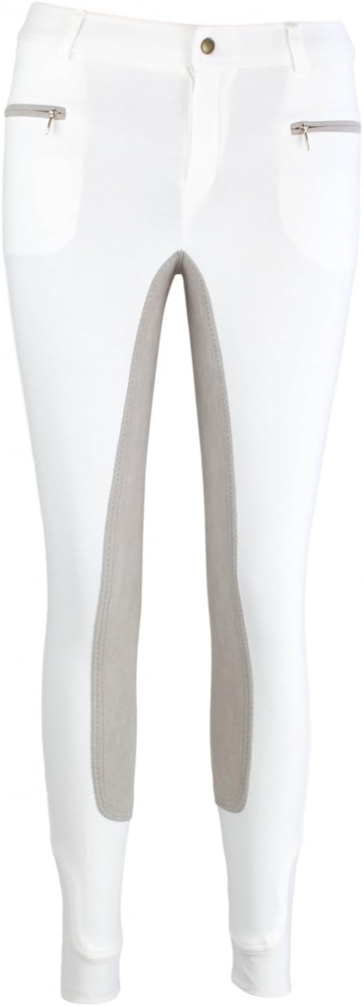 RL24 Damen Reithose Vollbesatz Flex BASICLINE 48 Weiss/Grau, 48 Weiss/Grau