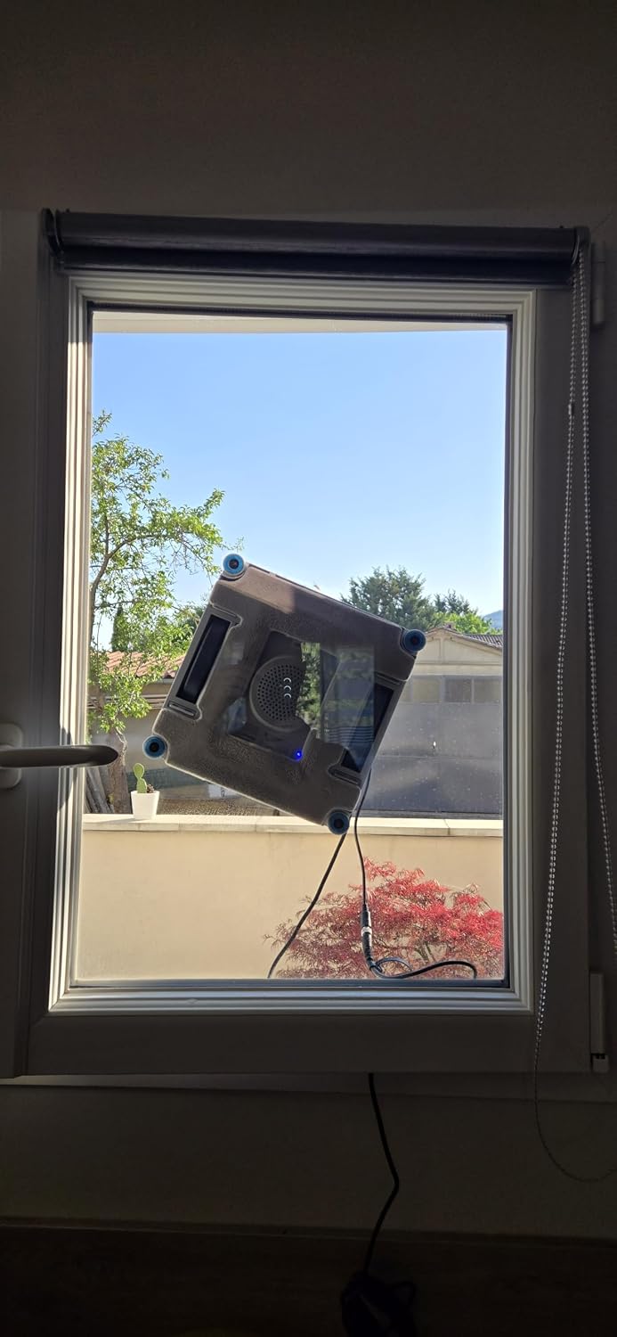 WISEBOT Fensterputzroboter KI-Navigation, 3-Fach Spray, Eckenreinigung | Fensterroboter mit quadrati