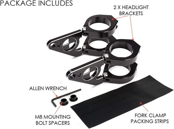 Motorrad Scheinwerfer-Halter Passend Für BMW Cafe Racer Projekt - Schwarz, 38-39mm, 38-39mm