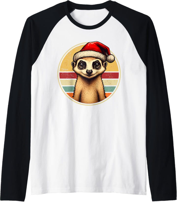 Weihnachten Retro Erdmännchen Vintage Erdmännchen Outfit Raglan
