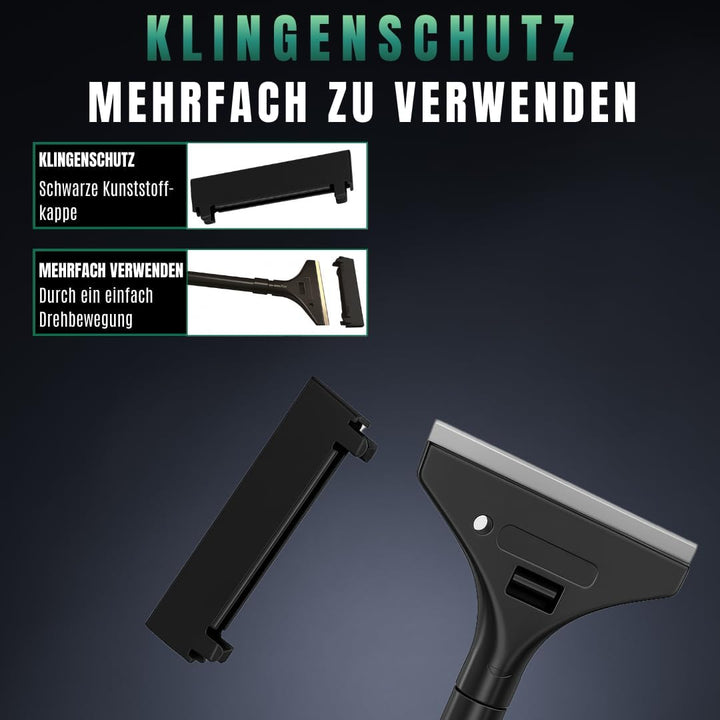 Green Home - Farbschaber PREMIUM 30 cm Tapetenschaber [Schnellwechselvorrichtung] - 100 mm inkl. 5 E