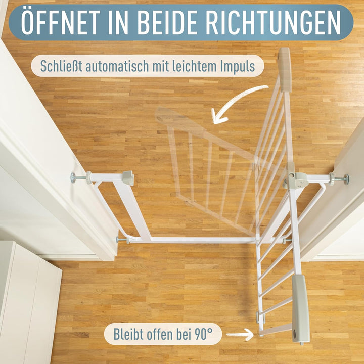 IB STYLE Türschutzgitter Berrin 125-135 cm - Treppenschutzgitter für Kleinkinder, Treppensicherung B
