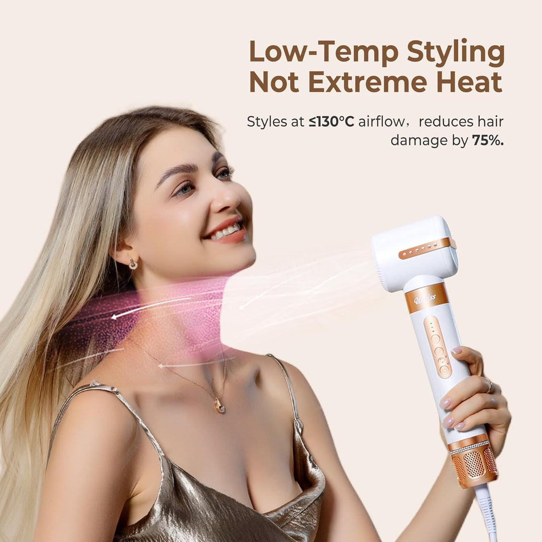 UKLISS 7 in 1 Airstyler & Haartrockner Pro, Föhn Set High Speed 110,000RPM mit Luft-Lockenstab Föhnb