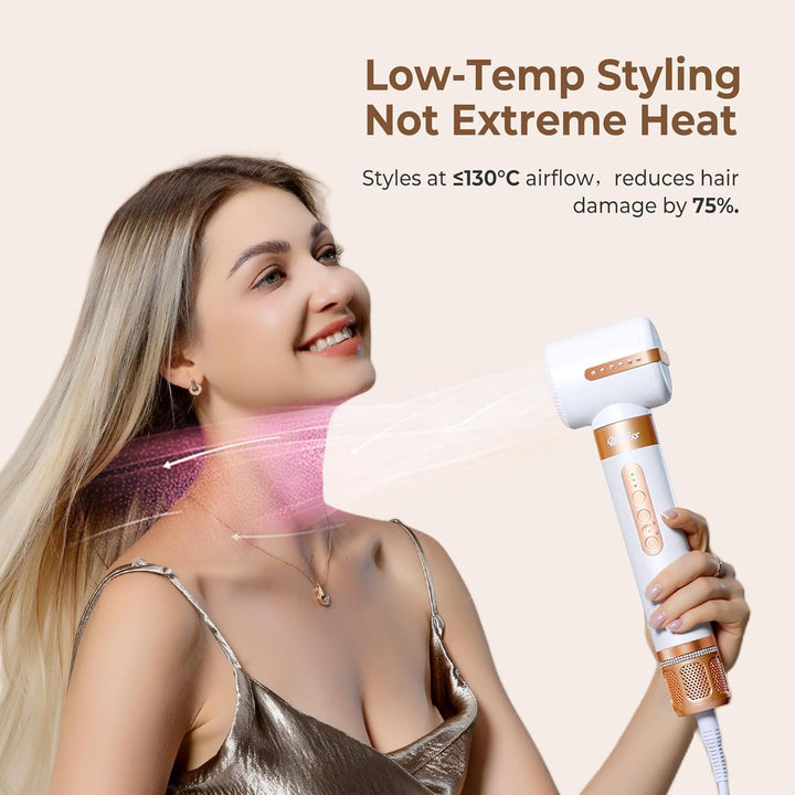 UKLISS 7 in 1 Airstyler & Haartrockner Pro, Föhn Set High Speed 110,000RPM mit Luft-Lockenstab Föhnb