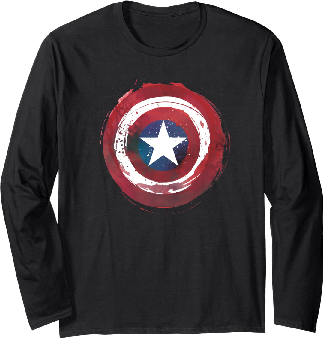 Marvel Captain America Painted Shield Langarmshirt
