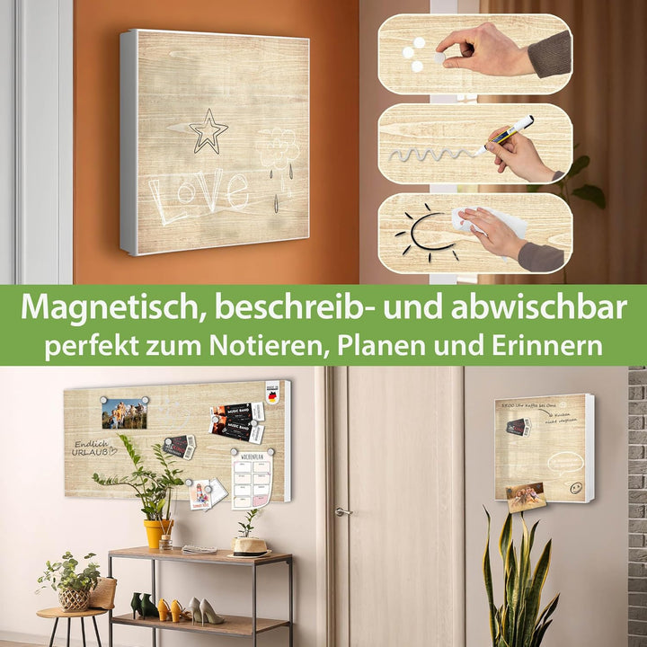 banjado Grosser Schlüsselkasten Metall - Schlüsselbox 30x30cm mit 32 Haken - Schlüsselkasten modern
