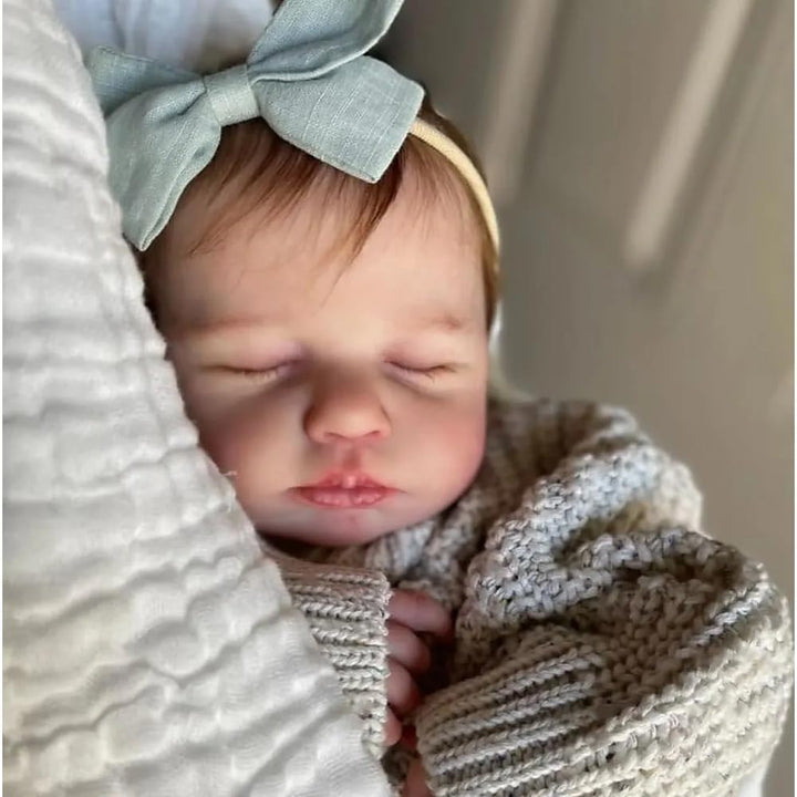 Zero Pam Baby Reborn Babypuppe für Mädchen, geschlossene Augen, 50 cm, Silikon, kompletter Körper, r