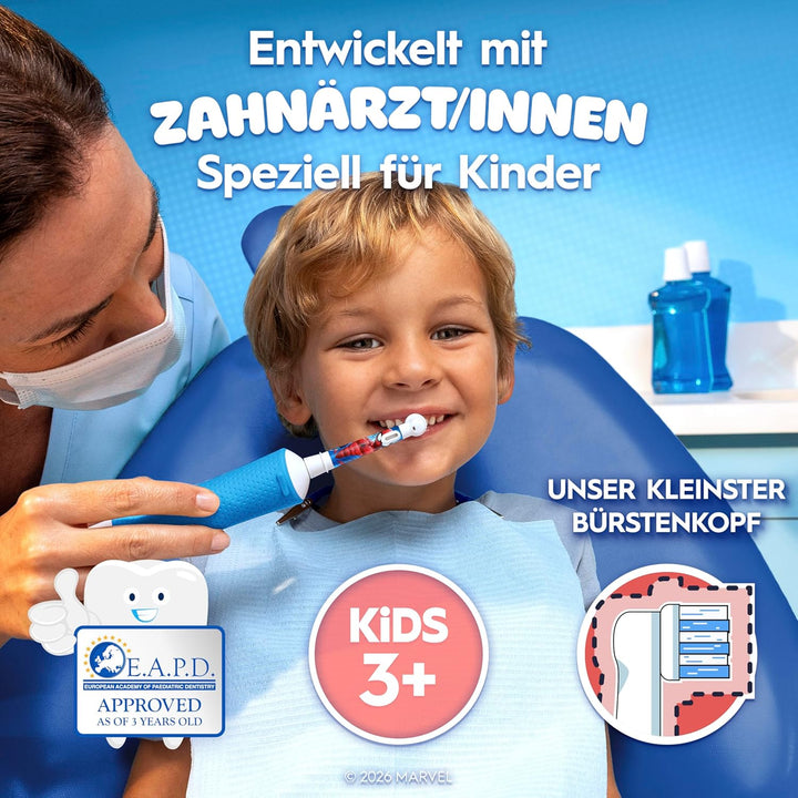 Oral-B Kids Spiderman Aufsteckbürsten für elektrische Zahnbürste, extra weiche Borsten, für Kinder a