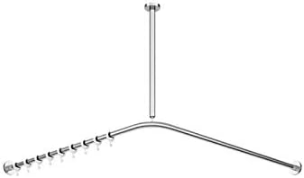HEWI Vorhangstange (Duschvorhangstange) für Wanne 1000x1000 mm, inkl. Befestigungsmaterial - 900.34.