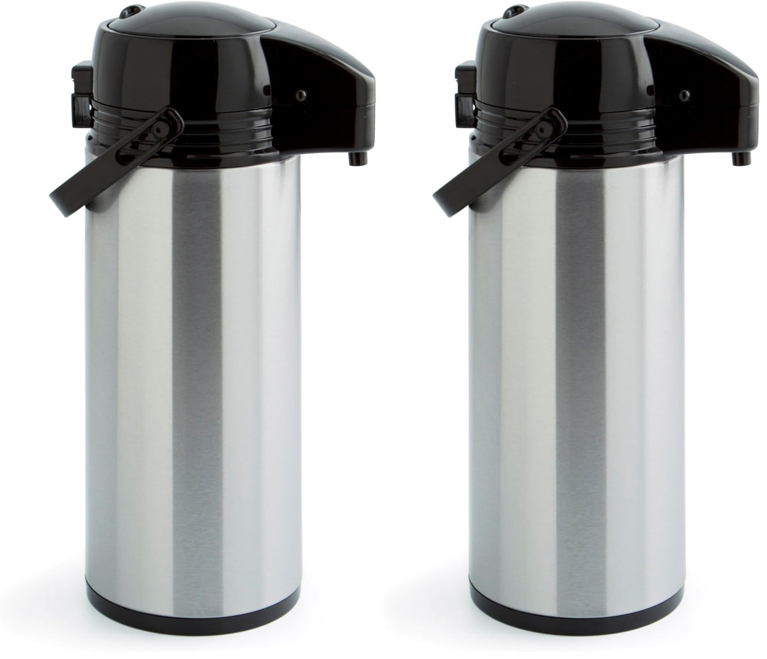 Quid Xylon Thermoskanne, Edelstahl, 1,9 l, Stahl (Packung mit 2) 1,9L (Packung mit 2), 1,9L (Packung
