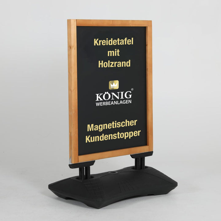 Dreifke Kreidetafel Holz Keitum Wind Line | beidseitig beschreibbar | stabiler Fuss | 2x2 Federn für