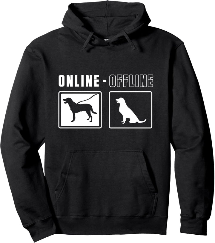 Online Offline | Hundebesitzer Hunde Pullover Hoodie